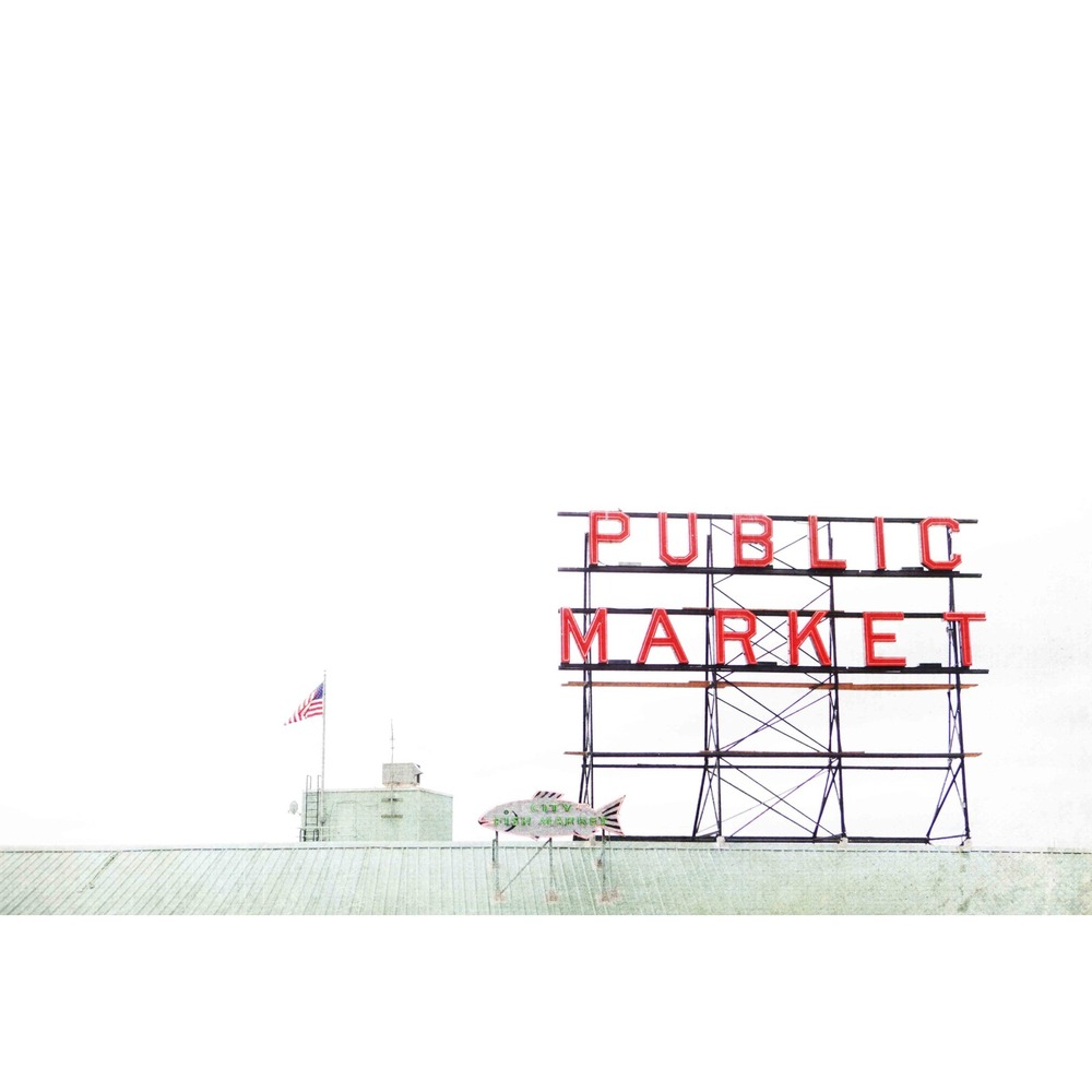 Seattle Public Market Sign Photography Print, Pike Place Wall Art Size 8x10 - Picture 1 of 4